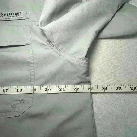 Realtree Fishing Short Sleeve Gray Button Up Mens Size Medium - Picture 8 of 13